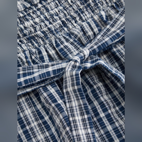 CIDER Gingham Babydoll Tank Top Blue Plaid Size Large NWT 2026 - Picture 3 of 5